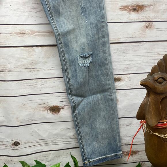 Men's Z ZLZ Distressed Skinny Fit Denim Blue Jeans 30W NWT 30x32 Ripped Stretch - Picture 7 of 11